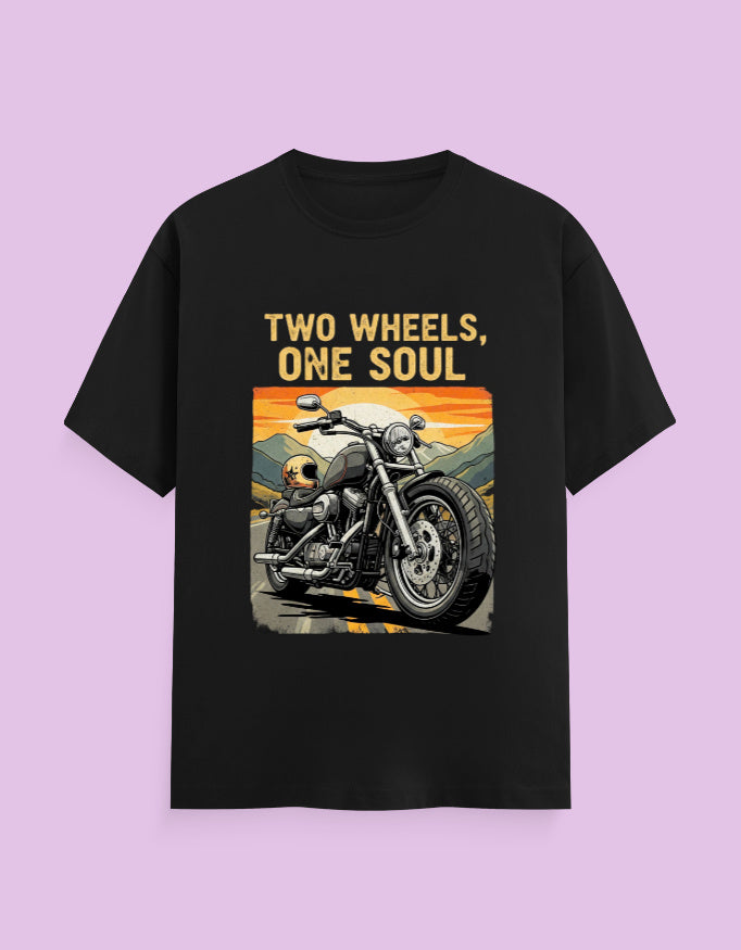 Classic Motorcycle T-Shirt "Two Wheels, One Soul" - Urban Edge