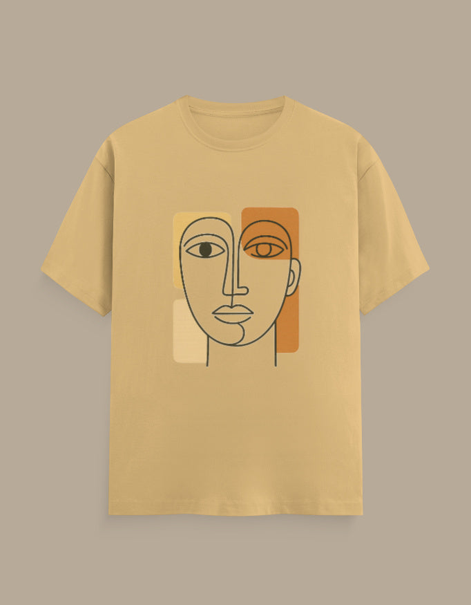 Abstract Face Line Art T-Shirt - Urban Edge