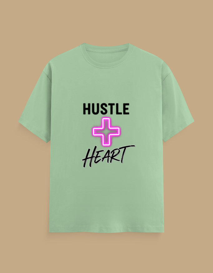 "Hustle + Heart" Slogan T-Shirt - Urban Edge