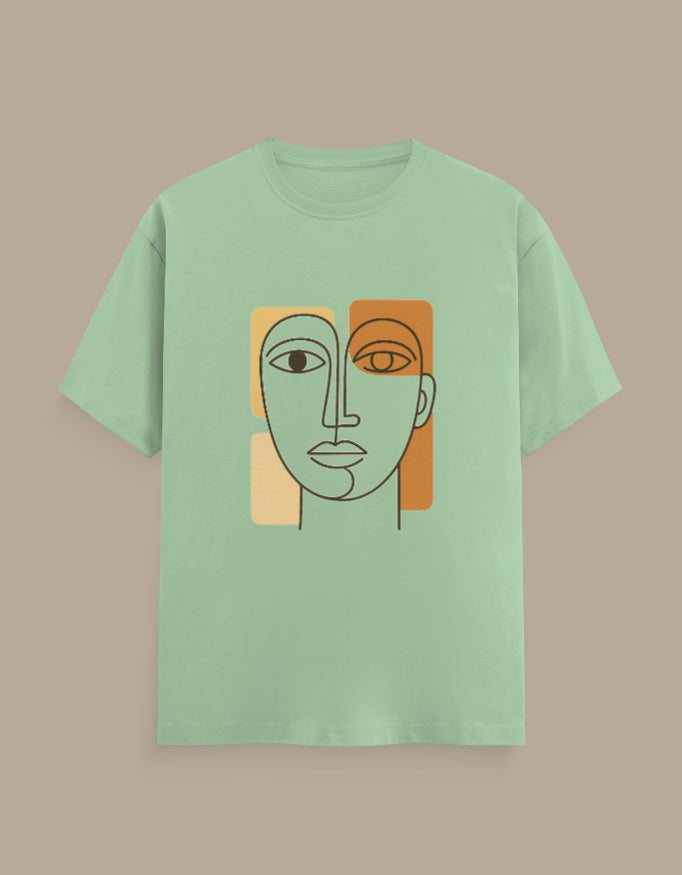 Abstract Face Line Art T-Shirt - Urban Edge