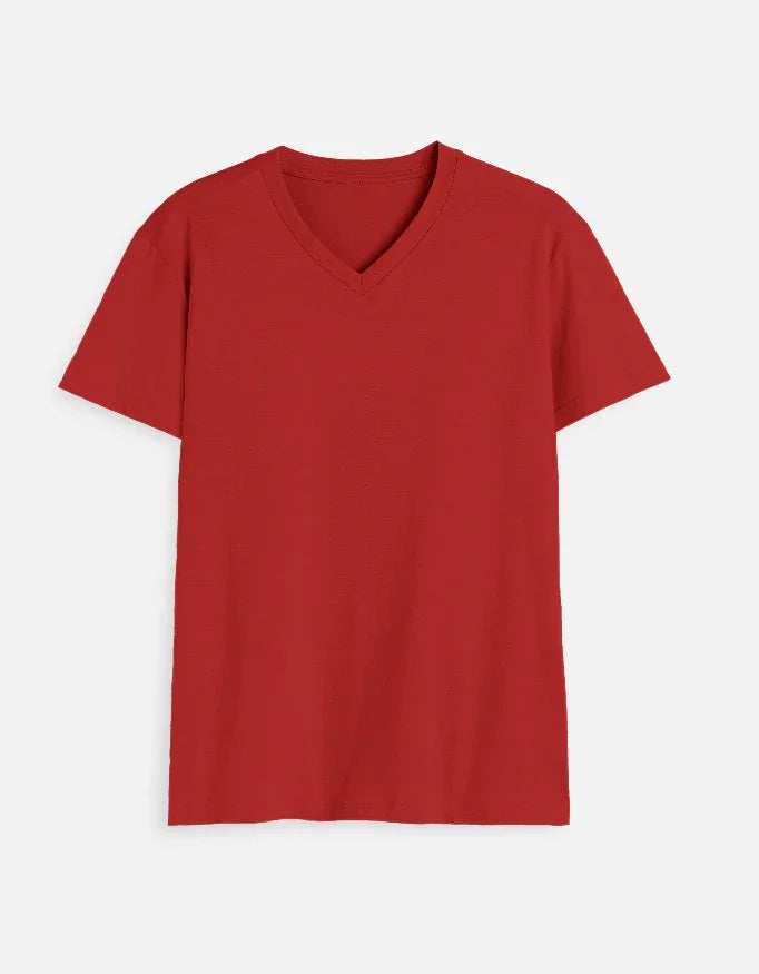 V Neck Solid T-Shirt - Urban Edge