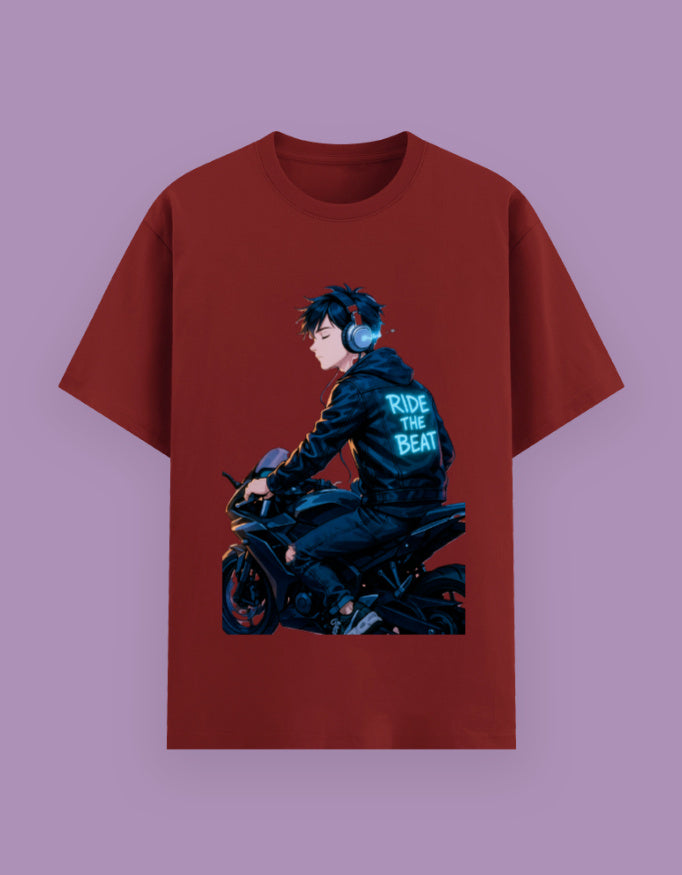 "Ride the Beat" - Cool Biker & Music Enthusiast Tee - Urban Edge