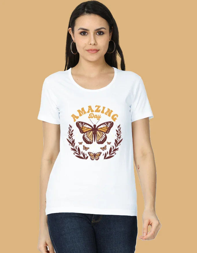 "Amazing day" - Butterfly T-Shirt | Graphic Top - Urban Edge