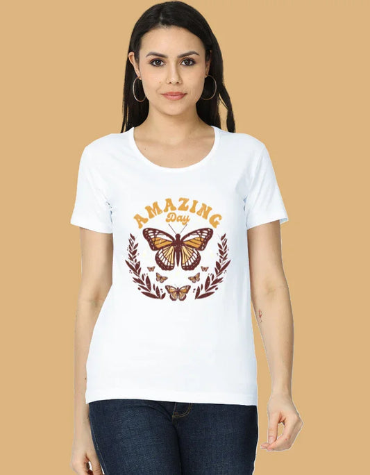 "Amazing day" - Butterfly T-Shirt | Graphic Top - Urban Edge