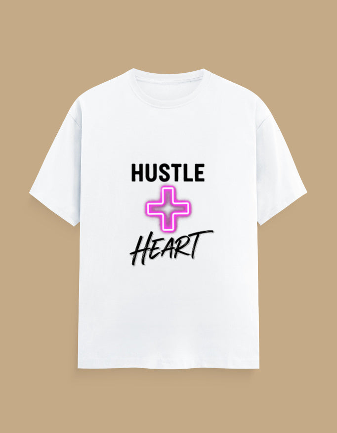 "Hustle + Heart" Slogan T-Shirt - Urban Edge