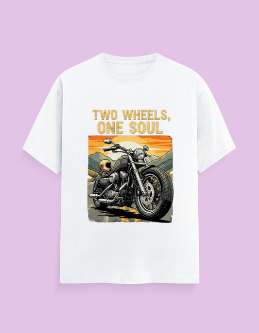 Classic Motorcycle T-Shirt "Two Wheels, One Soul" - Urban Edge