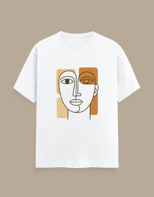 Abstract Face Line Art T-Shirt - Urban Edge