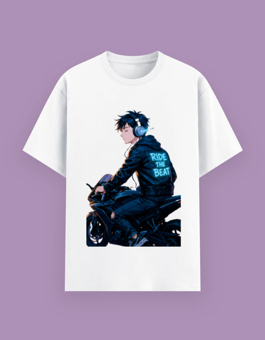 "Ride the Beat" - Cool Biker & Music Enthusiast Tee - Urban Edge