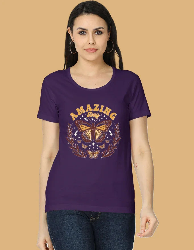 "Amazing day" - Butterfly T-Shirt | Graphic Top - Urban Edge