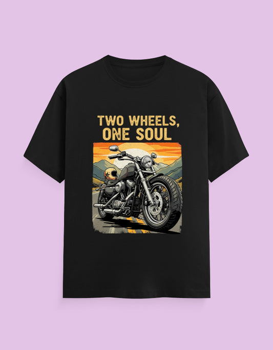 Classic Motorcycle T-Shirt "Two Wheels, One Soul" - Urban Edge