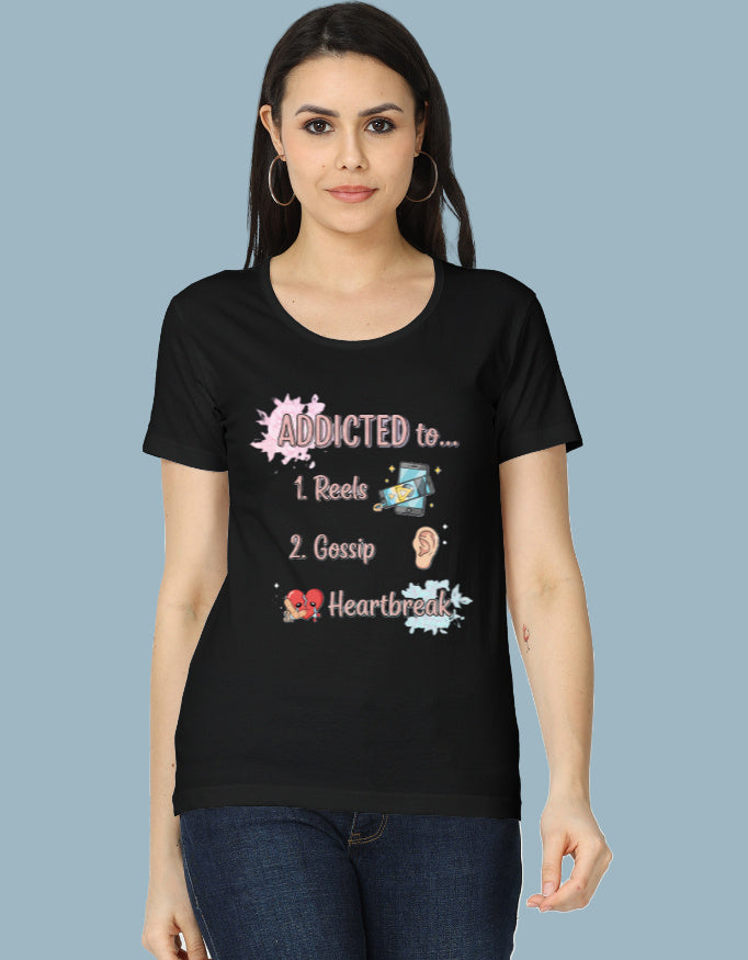 Addicted to Reels and Gossip- Women's Graphic Tee - Urban Edge