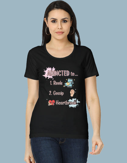 Addicted to Reels and Gossip- Women's Graphic Tee - Urban Edge