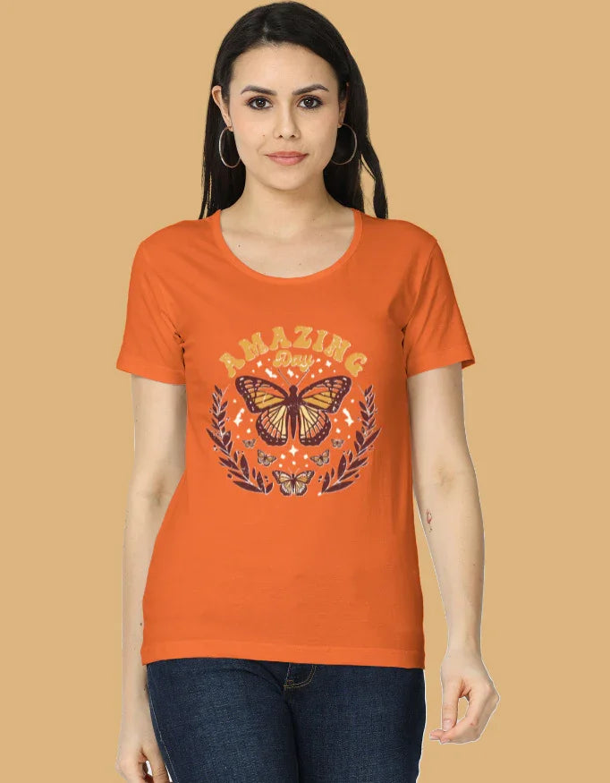 "Amazing day" - Butterfly T-Shirt | Graphic Top - Urban Edge
