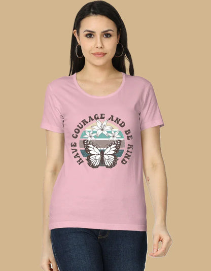 Inspirational Butterfly T-Shirt | "Have Courage and Be Kind" Graphic Top - Urban Edge