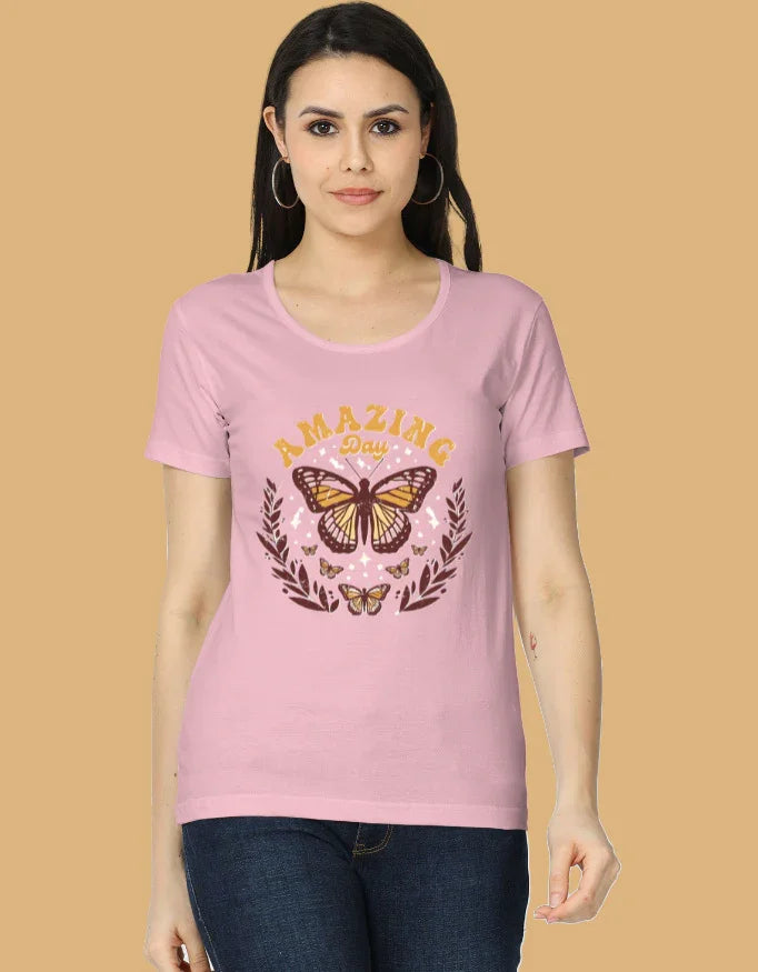 "Amazing day" - Butterfly T-Shirt | Graphic Top - Urban Edge