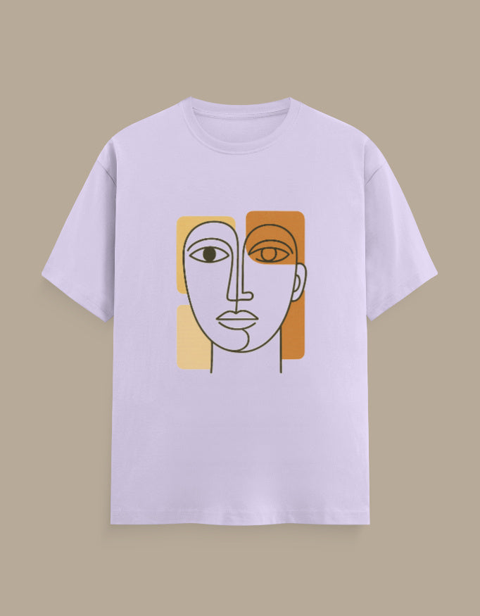 Abstract Face Line Art T-Shirt - Urban Edge