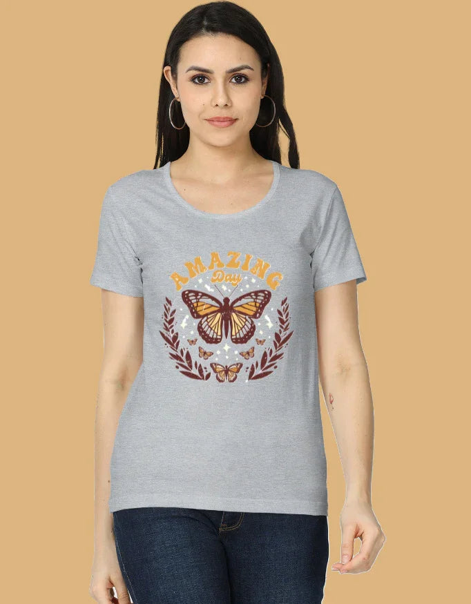 "Amazing day" - Butterfly T-Shirt | Graphic Top - Urban Edge