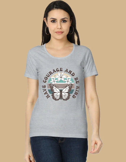 Inspirational Butterfly T-Shirt | "Have Courage and Be Kind" Graphic Top - Urban Edge