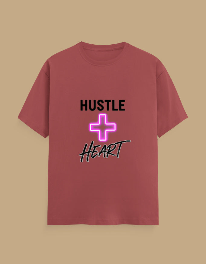 "Hustle + Heart" Slogan T-Shirt - Urban Edge