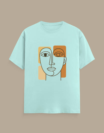 Abstract Face Line Art T-Shirt - Urban Edge