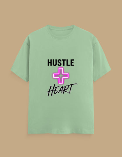 "Hustle + Heart" Slogan T-Shirt - Urban Edge